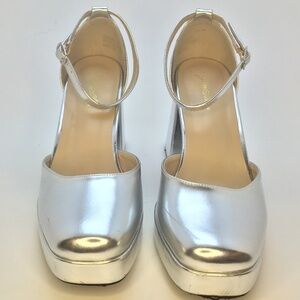 SILVER, SLEEK, SEXY 3+ inch Wedge Heels PARTY GIRL!!